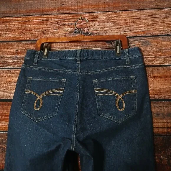 Natural Reflections Jeans 12 Tall Boot Cut Mid Rise Dark Wash Denim - Picture 5 of 7